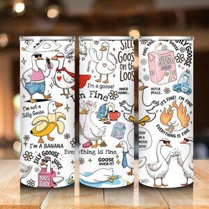 20oz Silly Goose Tumbler w/ Metal Straw & Lid – Sip in Style